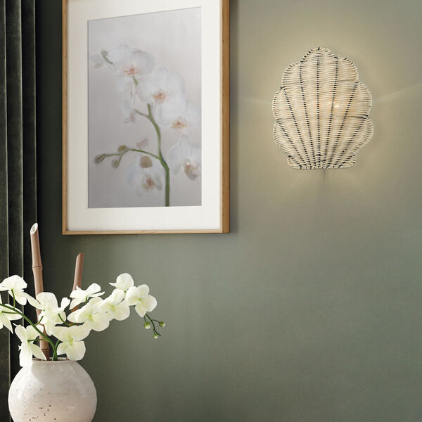 Malia Matte Black and Natural One-Light Wall Sconce, image 3